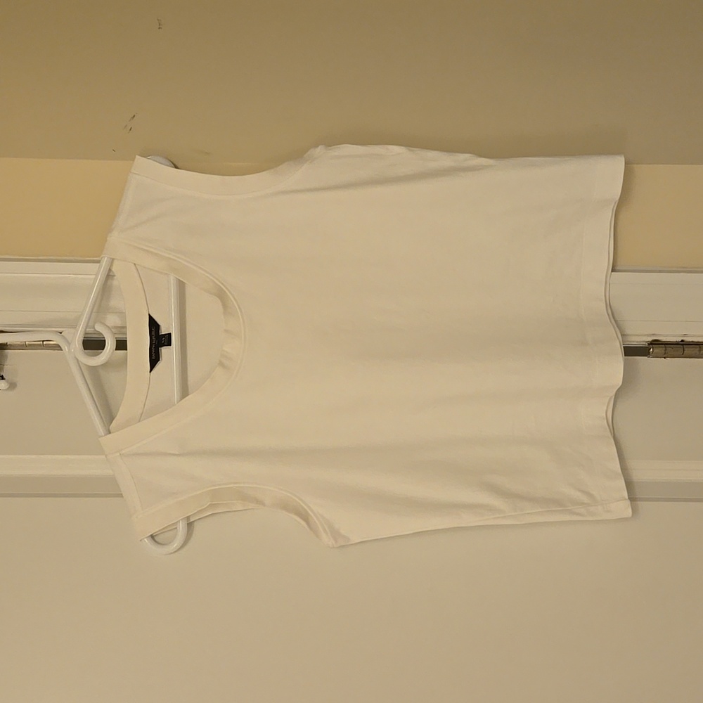 Banana Republic COTTON-SATEEN MUSCLE TANK - White - Size XS - Picture 3 of 4